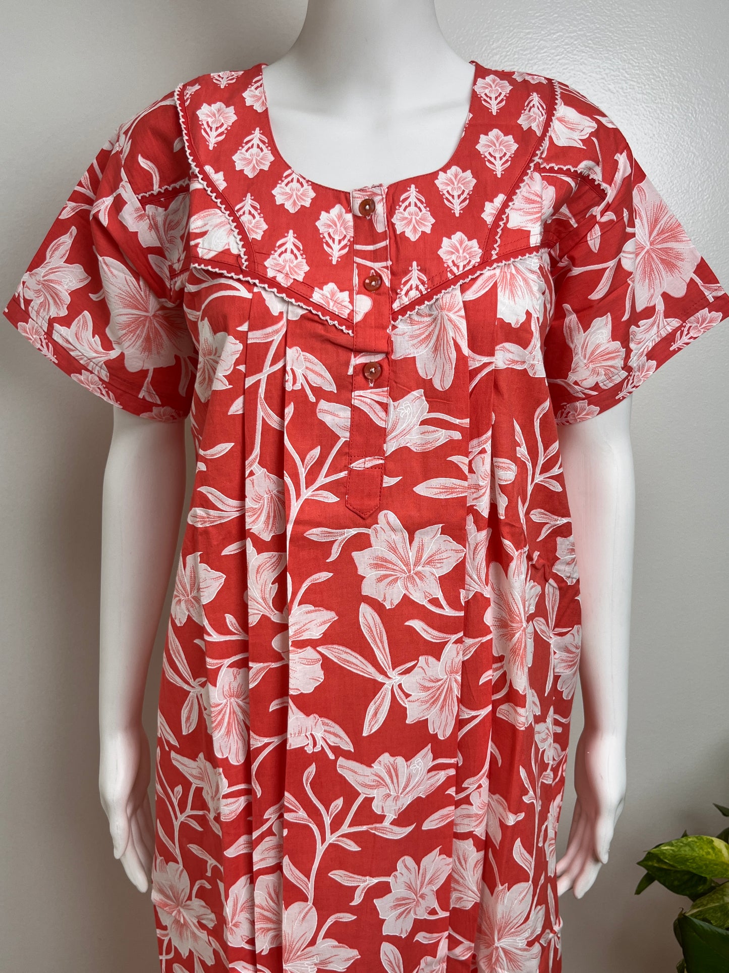 Elegant Floral Cotton Nighty Soft Touch & Breathable Sleepwear