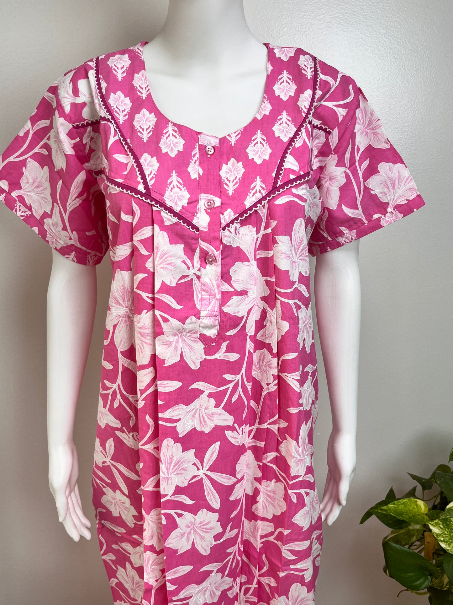 Elegant Floral Cotton Nighty Soft Touch & Breathable Sleepwear