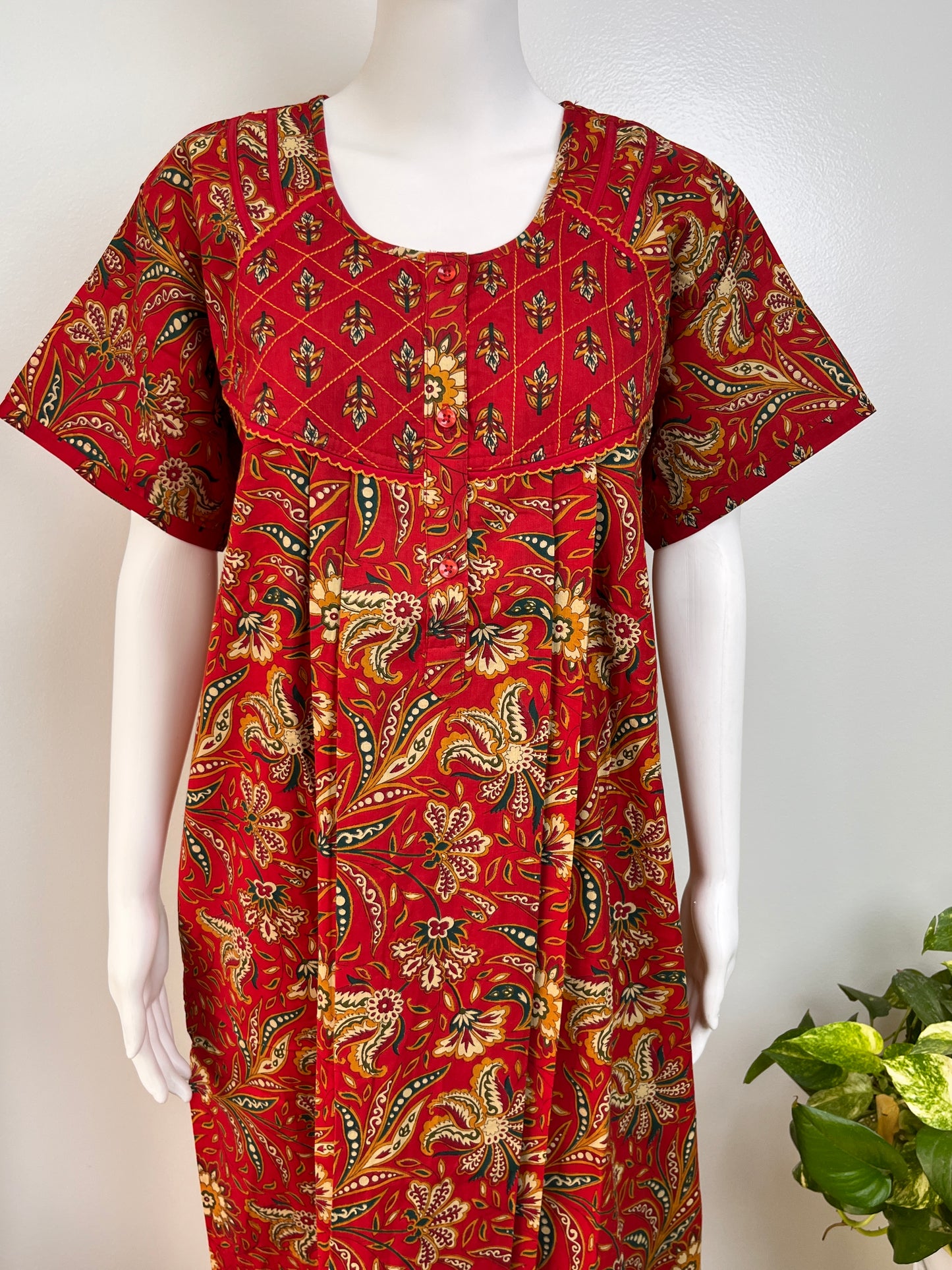 Floral Cotton Nightgown Lightweight & Comfortable Daily Wear