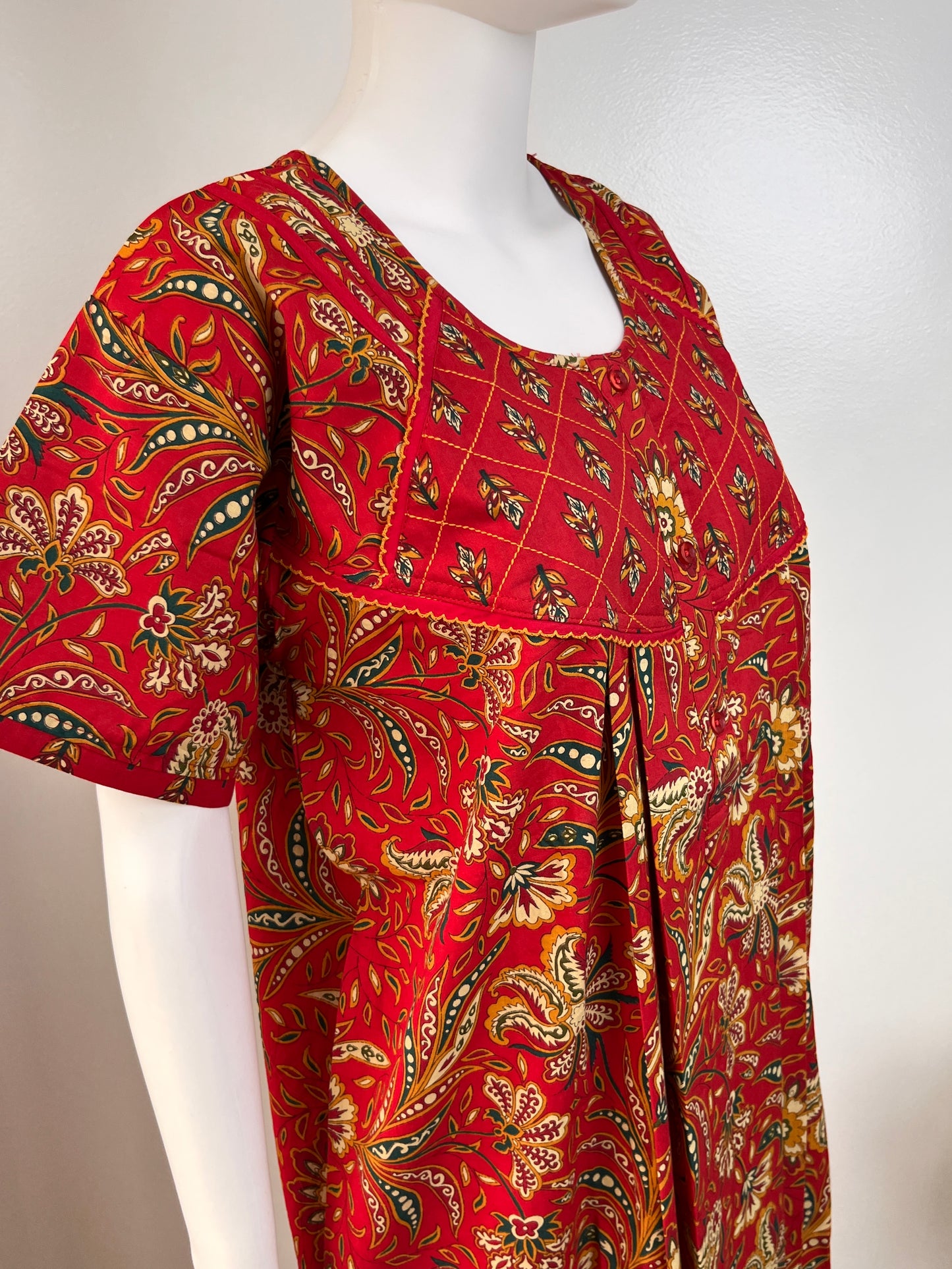 Floral Cotton Nightgown Lightweight & Comfortable Daily Wear