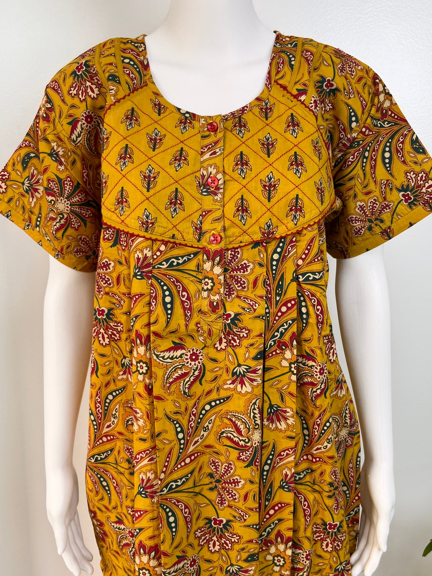 Floral Cotton Nightgown Lightweight & Comfortable Daily Wear