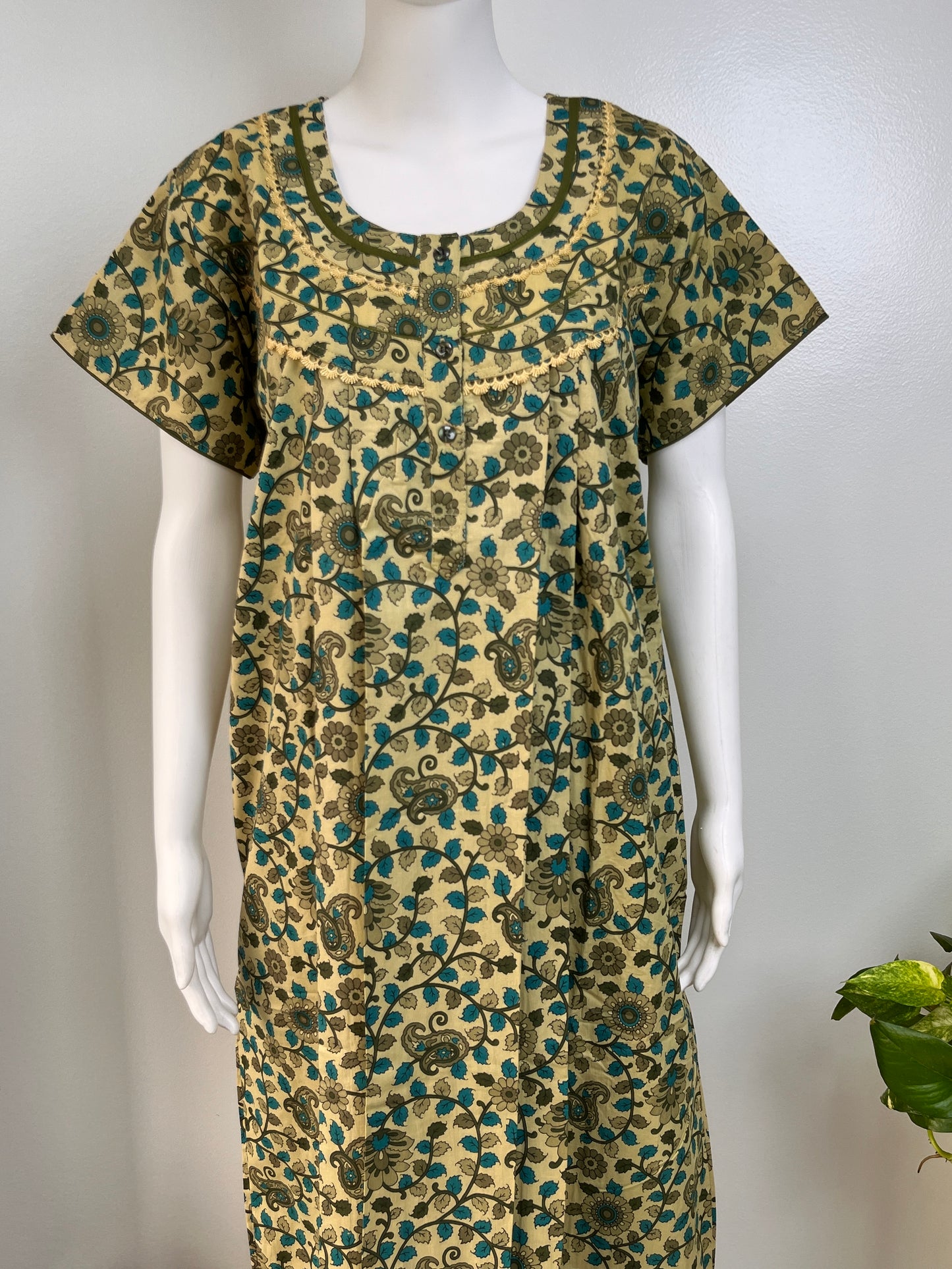Cotton Floral Nighty Relaxed Fit & Lightweight Women Nightwear