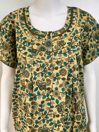 Cotton Floral Nighty Relaxed Fit & Lightweight Women Nightwear