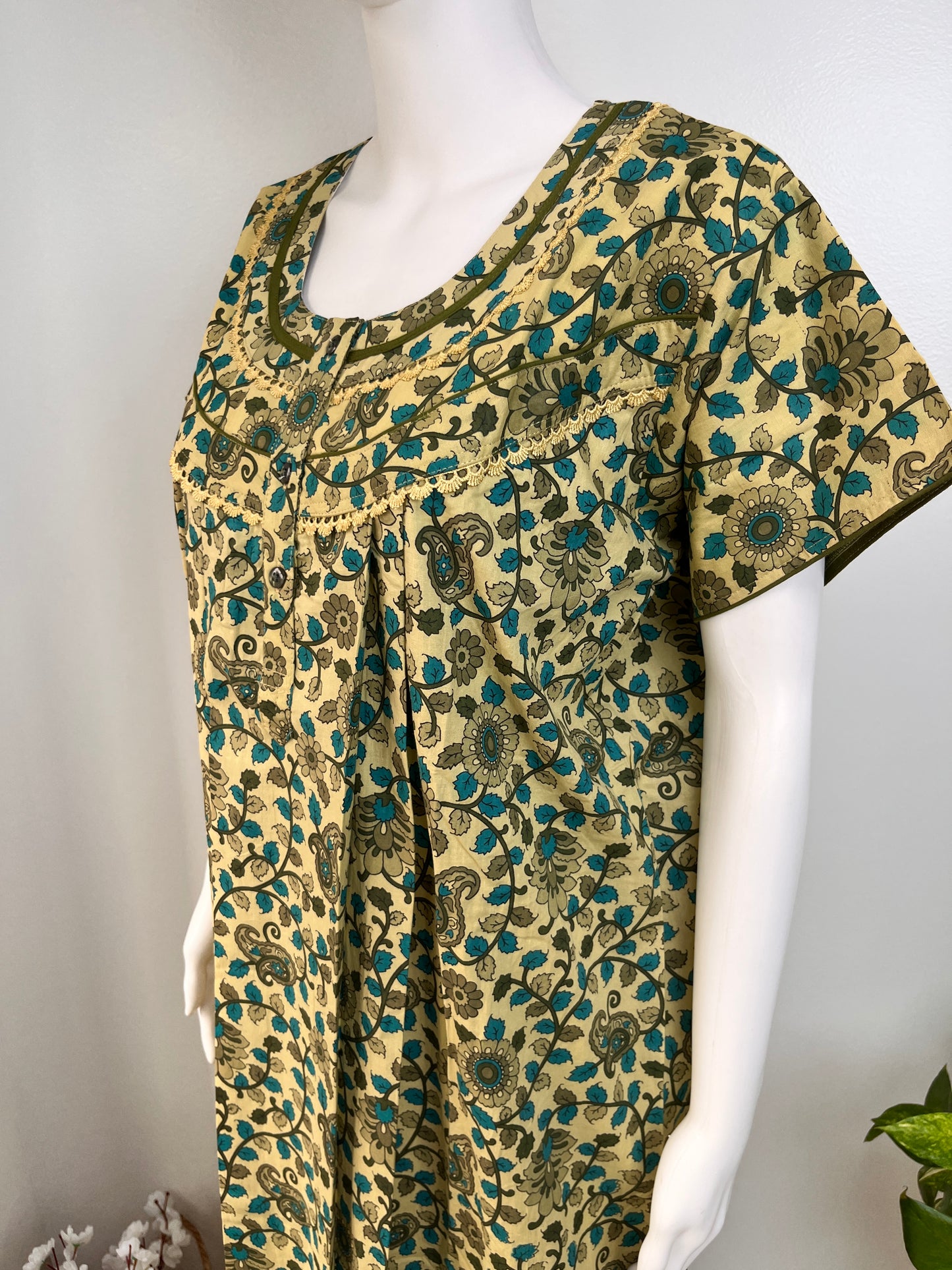 Cotton Floral Nighty Relaxed Fit & Lightweight Women Nightwear