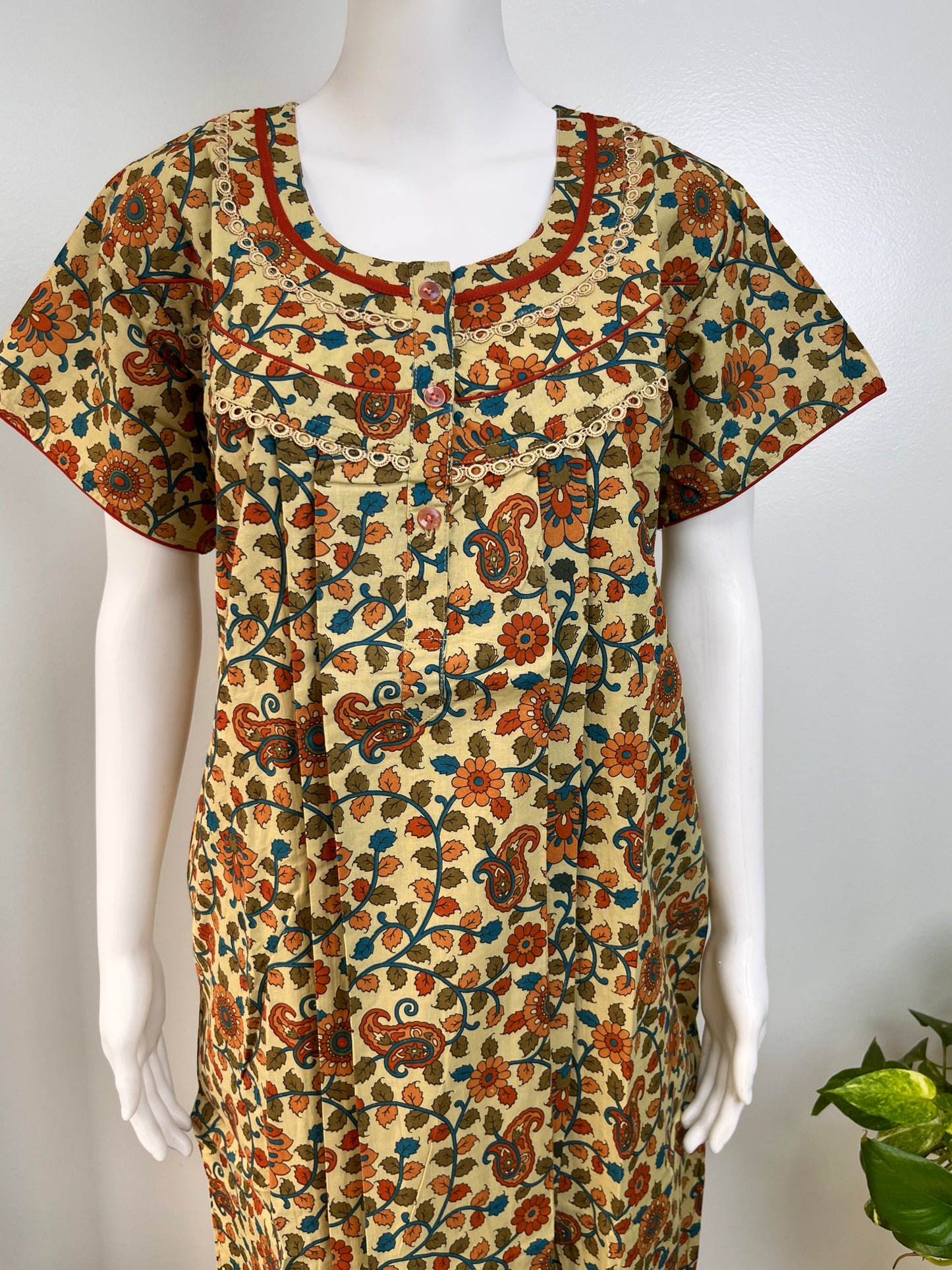 Cotton Floral Nighty Relaxed Fit & Lightweight Women Nightwear