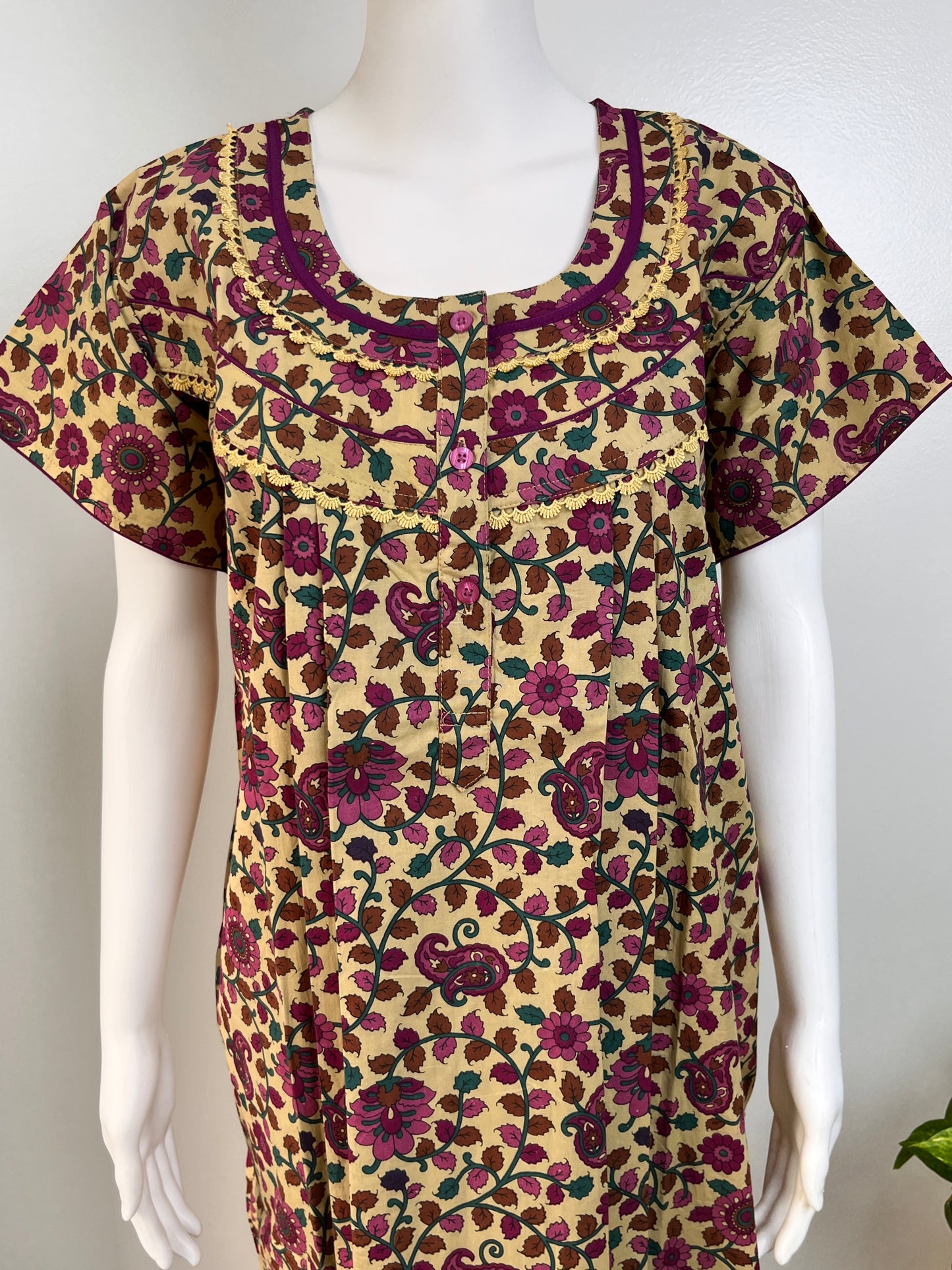 Cotton Floral Nighty Relaxed Fit & Lightweight Women Nightwear