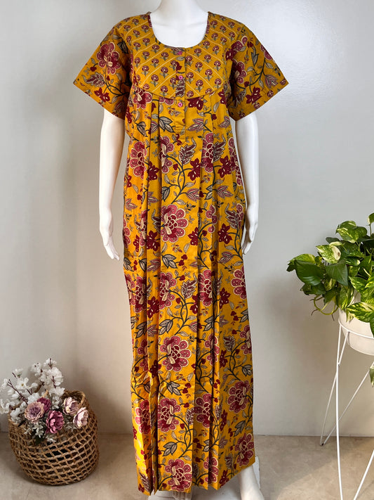 Floral Print Cotton Nighty Airy & Lightweight Daily Wear