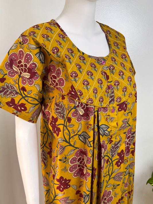 Floral Print Cotton Nighty Airy & Lightweight Daily Wear