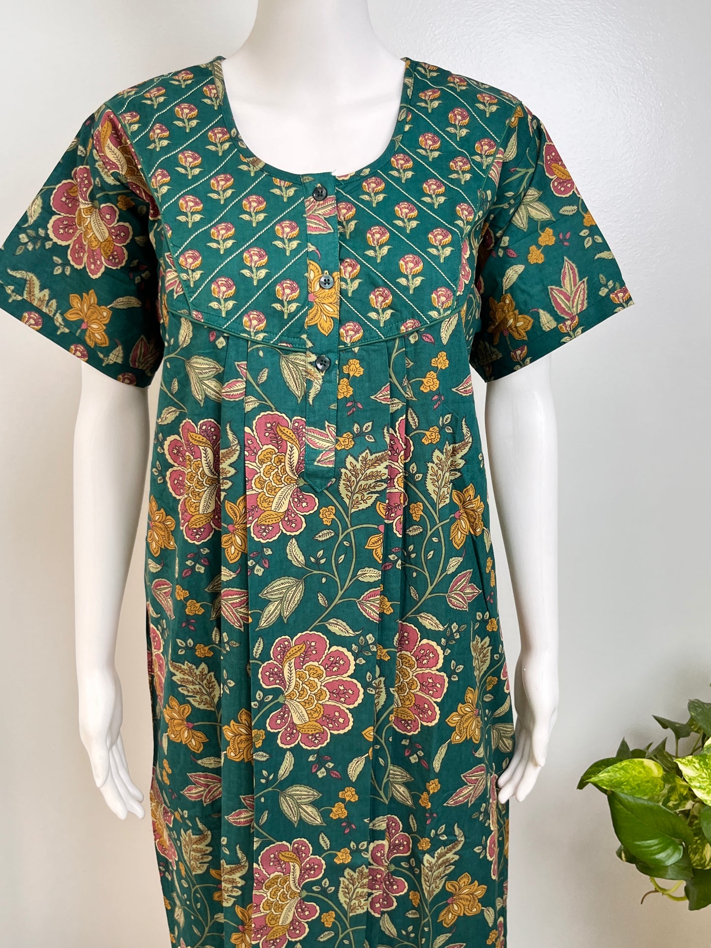 Floral Print Cotton Nighty Airy & Lightweight Daily Wear