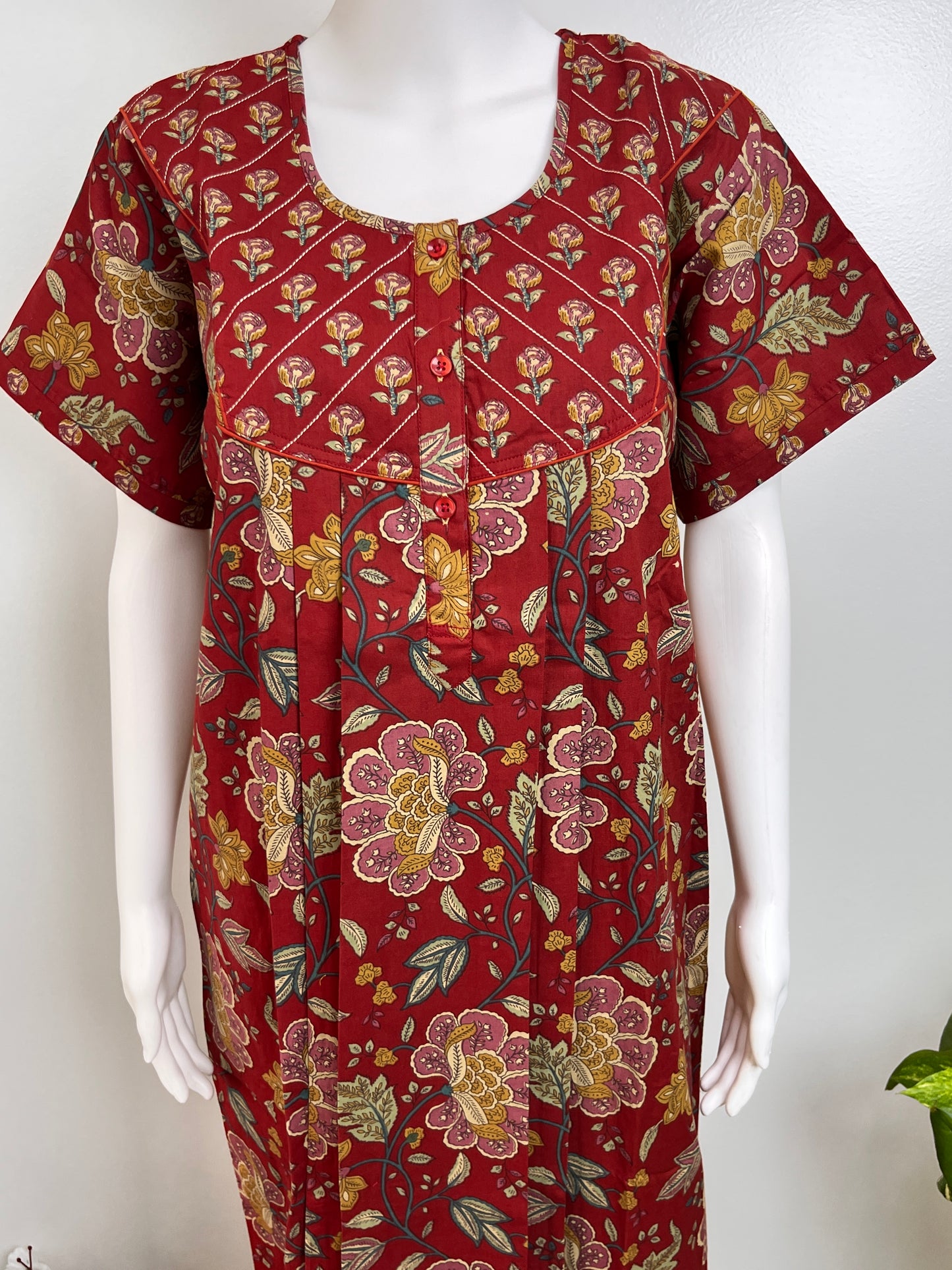 Floral Print Cotton Nighty Airy & Lightweight Daily Wear