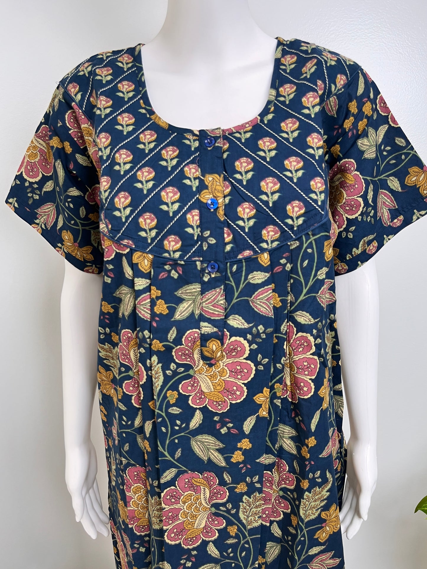 Floral Print Cotton Nighty Airy & Lightweight Daily Wear