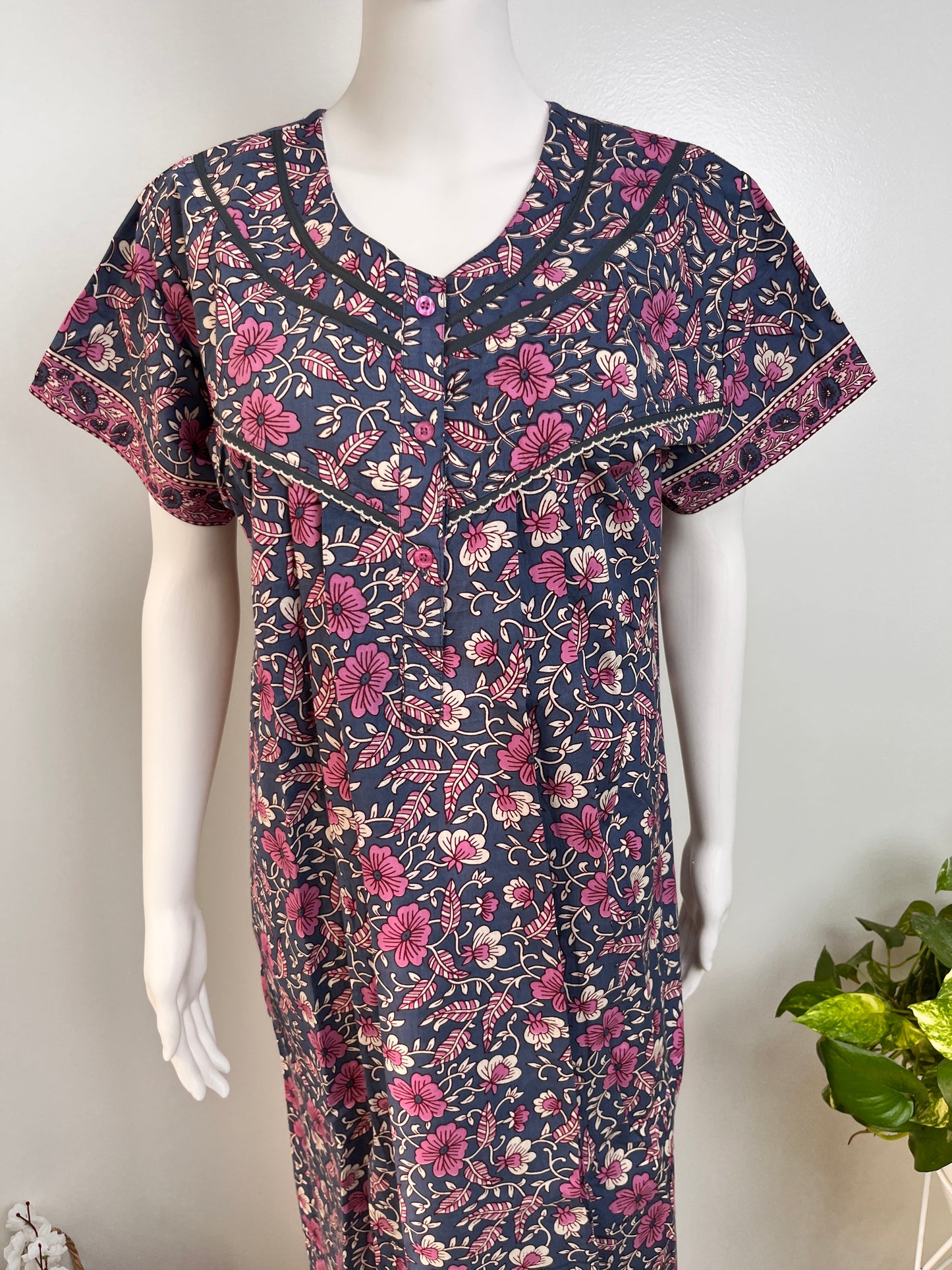 Stylish Cotton Nightgown Soft Fabric & Breathable Daily Wear
