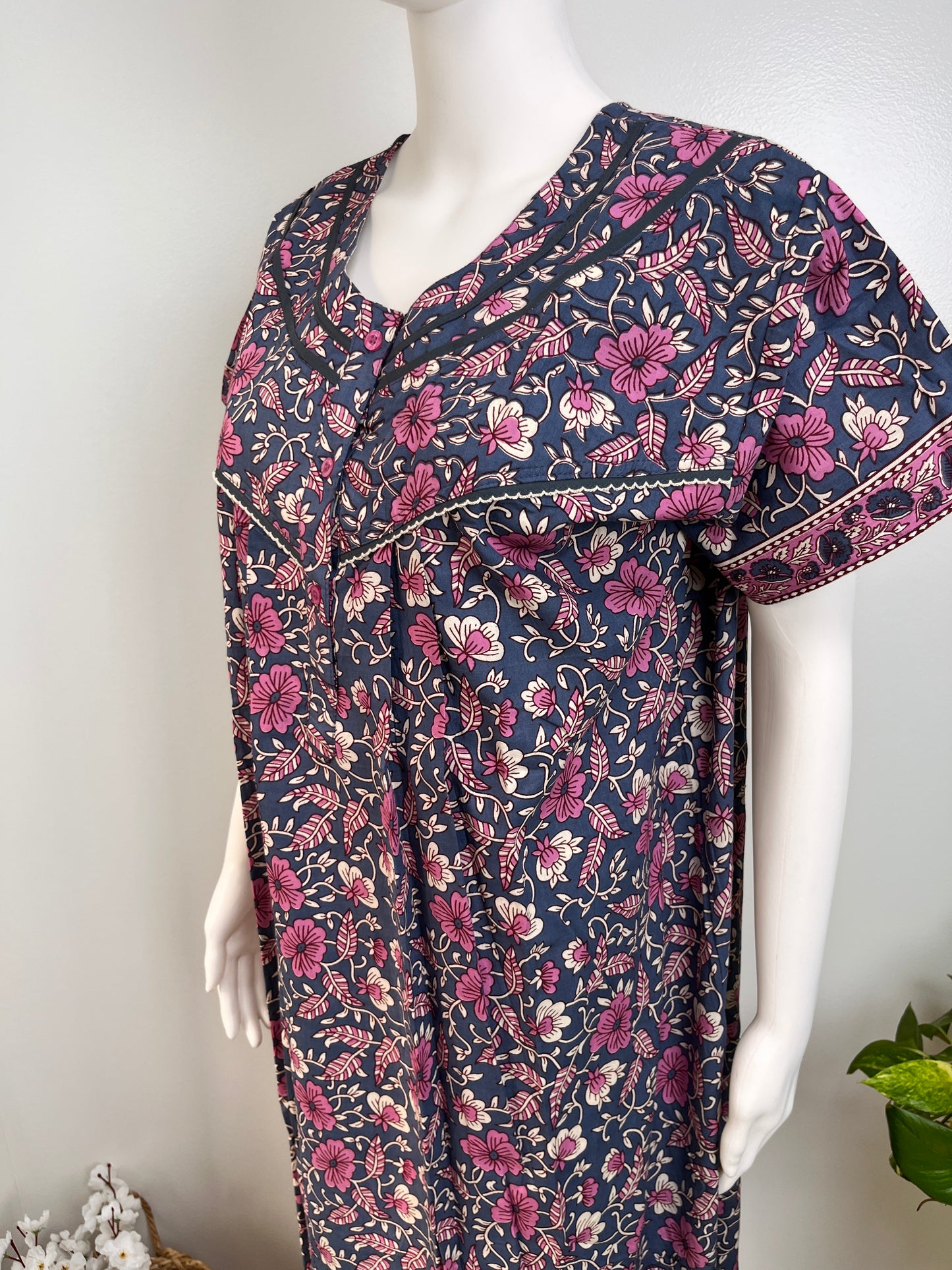 Stylish Cotton Nightgown Soft Fabric & Breathable Daily Wear