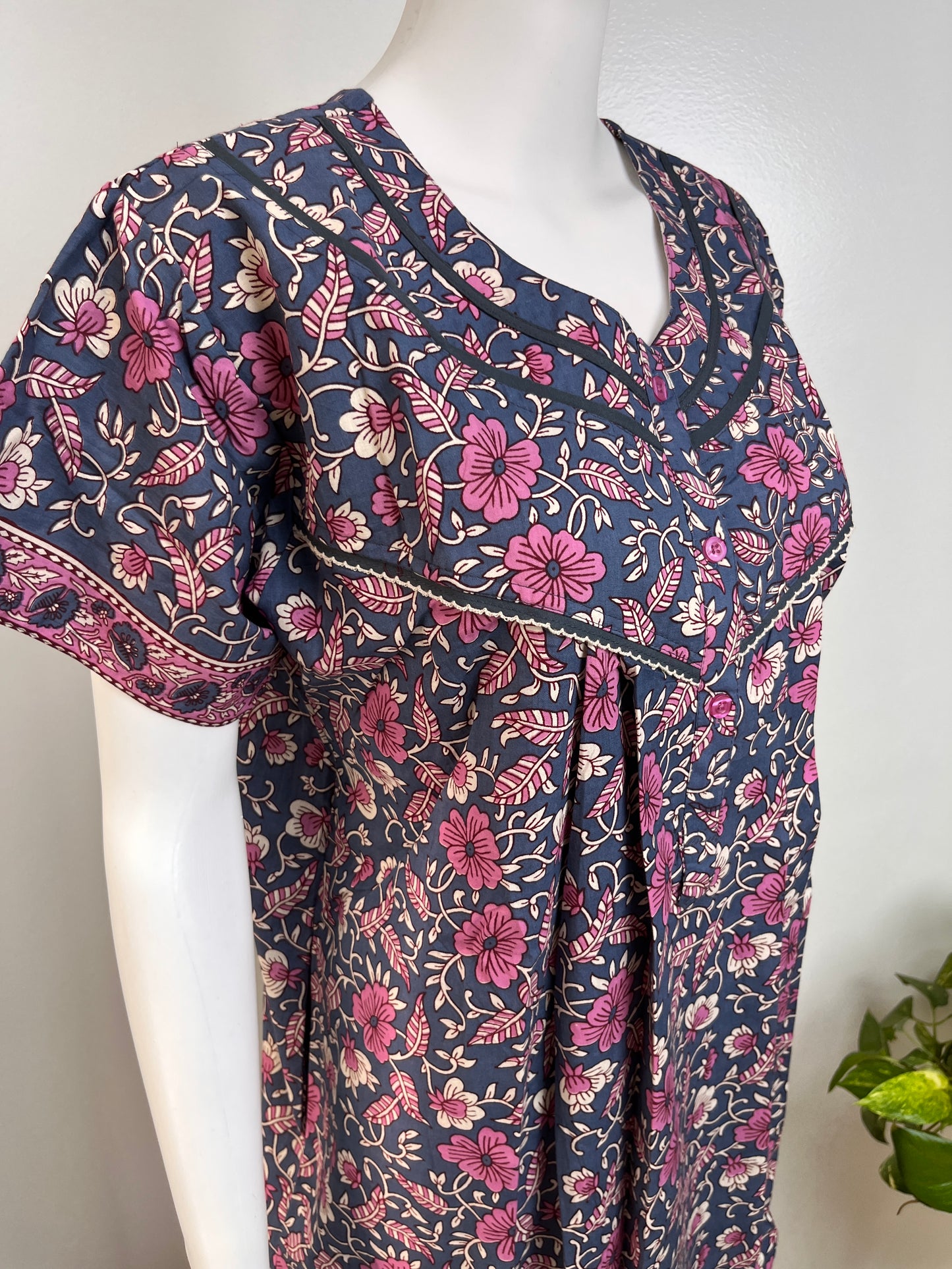 Stylish Cotton Nightgown Soft Fabric & Breathable Daily Wear