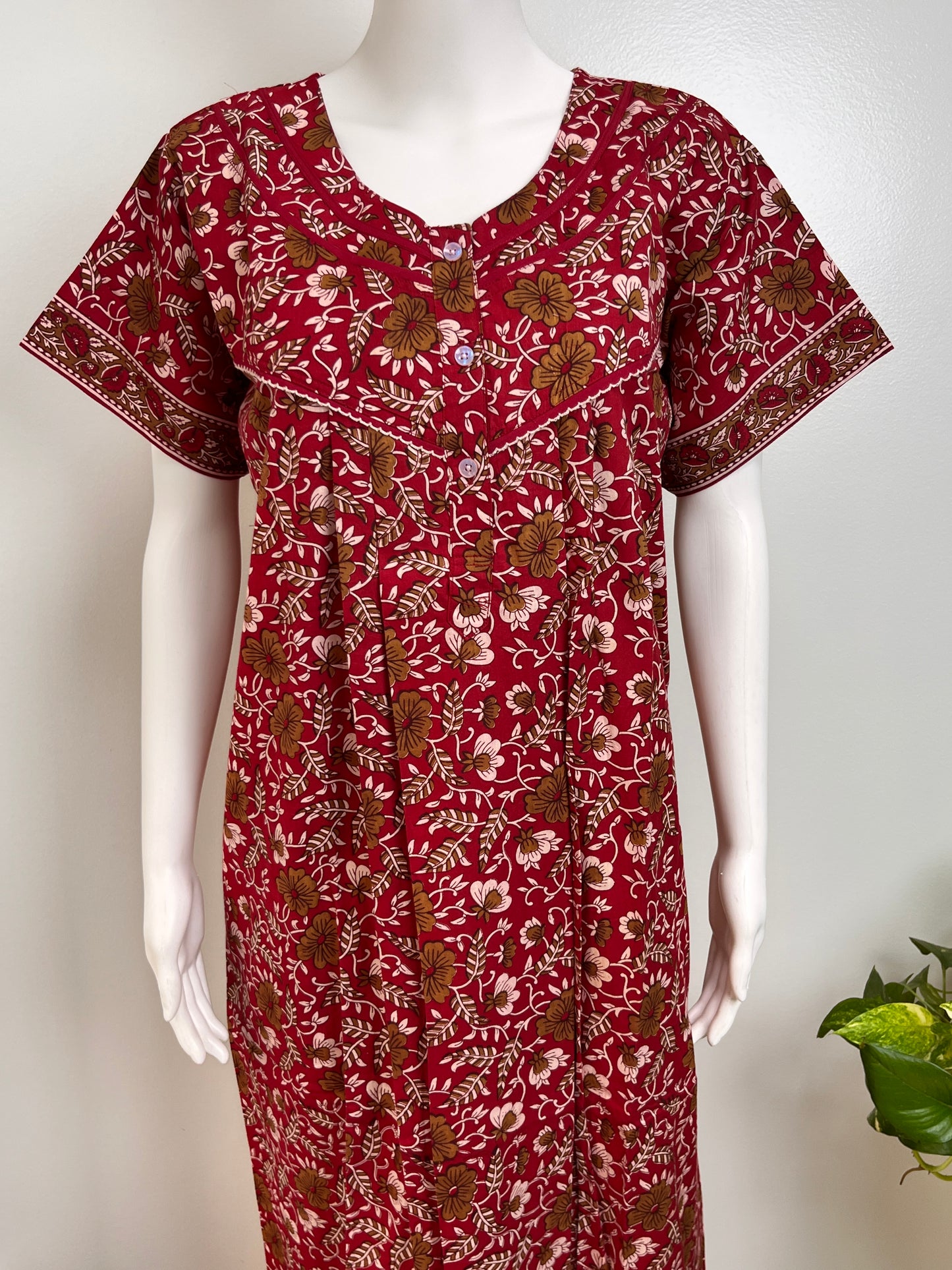 Stylish Cotton Nightgown Soft Fabric & Breathable Daily Wear