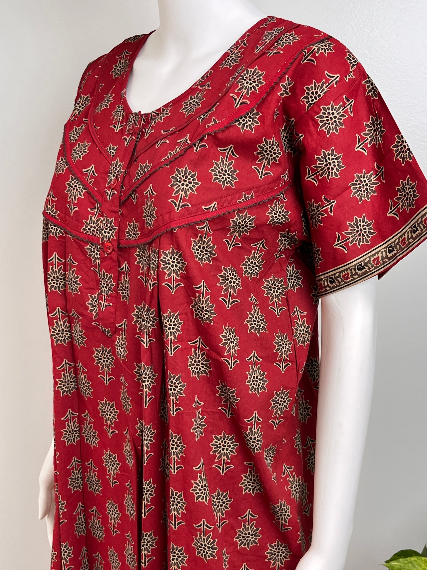 Pure Cotton Nightgown Printed Design & Soft Breathable Fabric