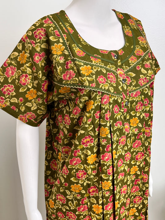Pure Cotton Nightgown Printed Design & Soft Breathable Fabric