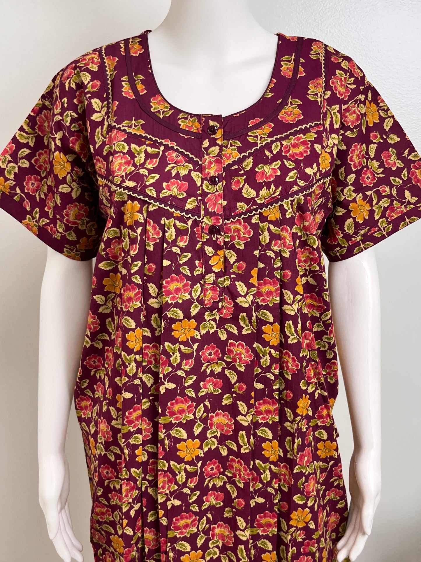 Pure Cotton Nightgown Printed Design & Soft Breathable Fabric