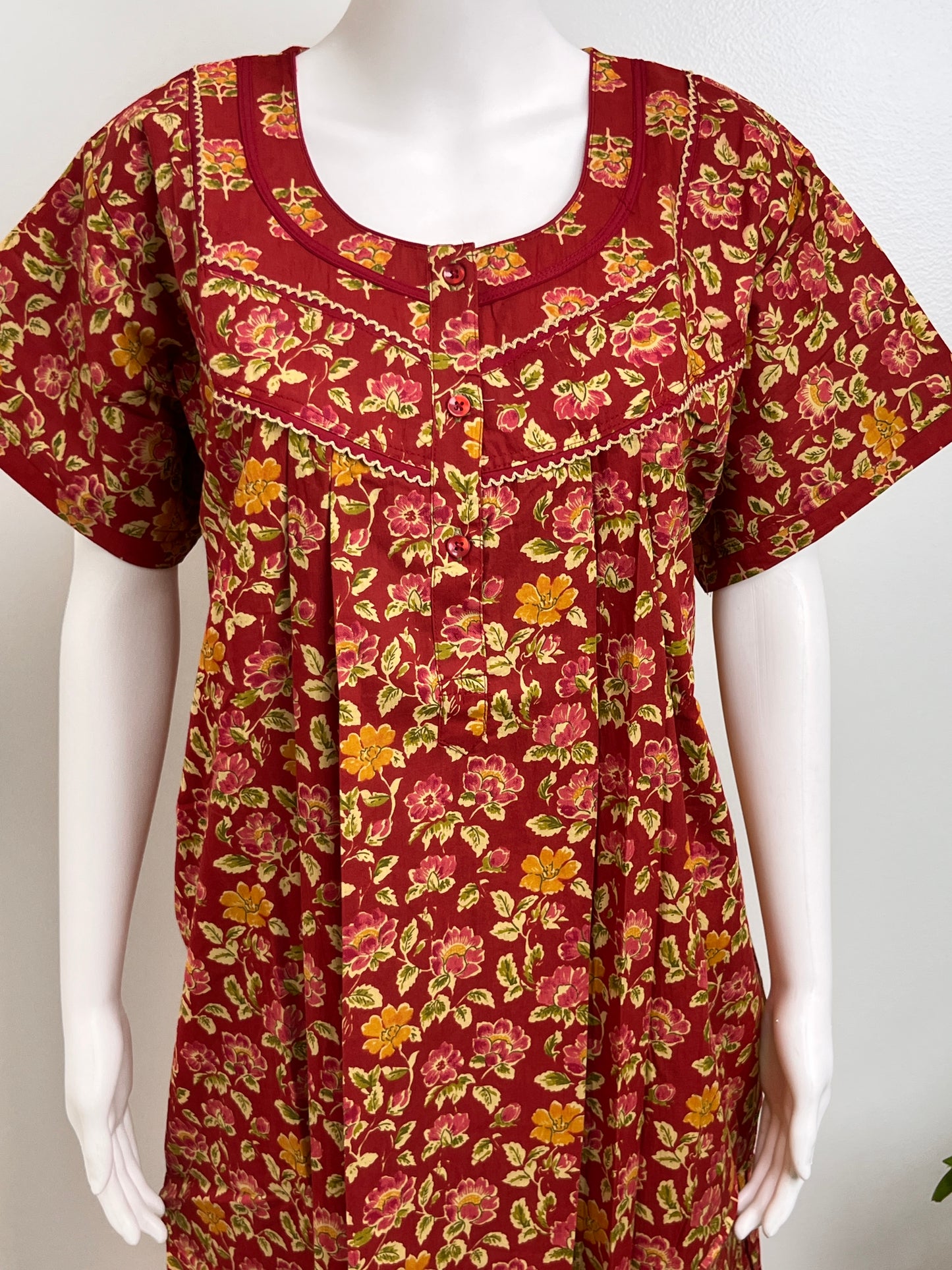 Pure Cotton Nightgown Printed Design & Soft Breathable Fabric