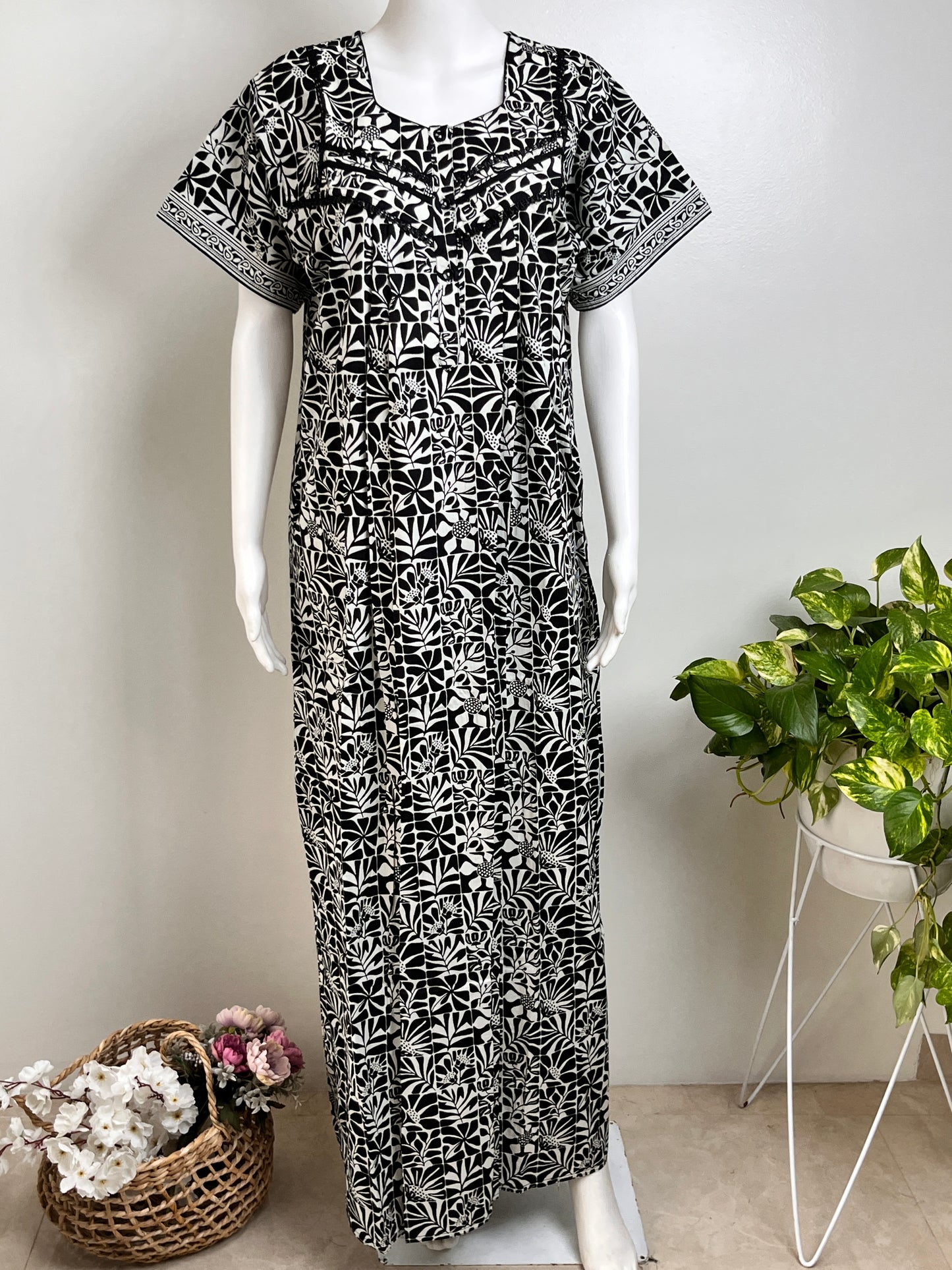 Elegant Floral Cotton Nighty Soft & Breathable