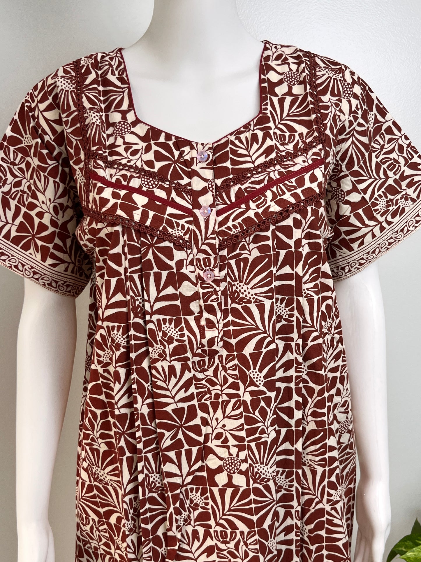 Elegant Floral Cotton Nighty Soft & Breathable