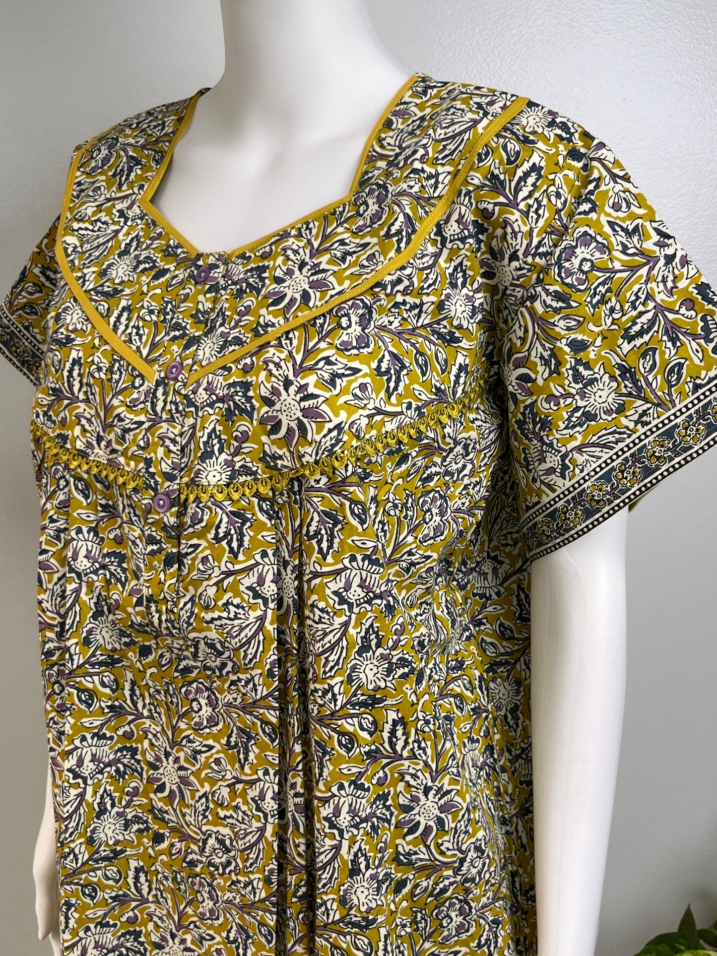 Kalamkari Printed Cotton Nightgown Stylish & Breathable Sleepwear