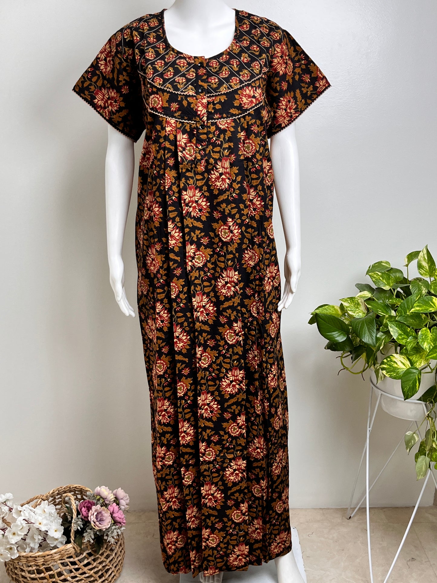 Floral Design Cotton Nighty Soft & Airy