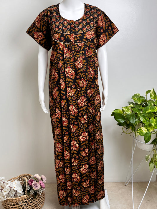 Floral Design Cotton Nighty Soft & Airy