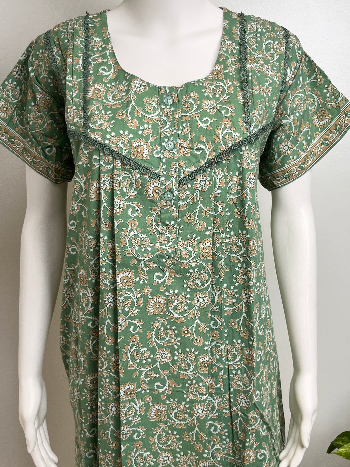 100% Cotton Nightgown Printed Design & Soft Breathable Fabric