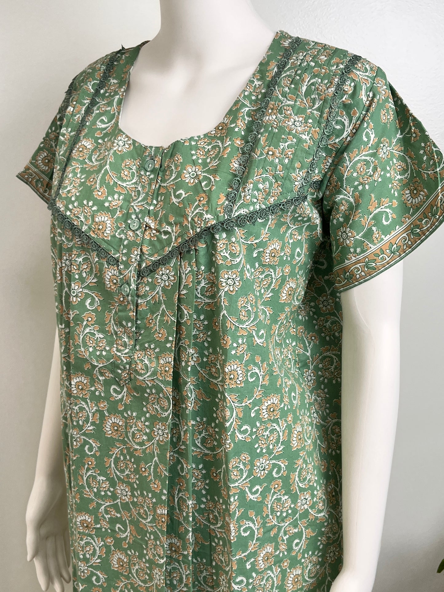 100% Cotton Nightgown Printed Design & Soft Breathable Fabric