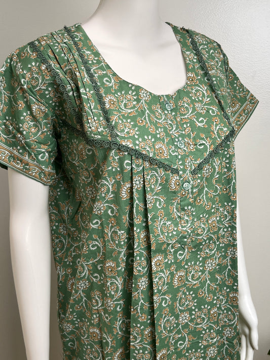 100% Cotton Nightgown Printed Design & Soft Breathable Fabric