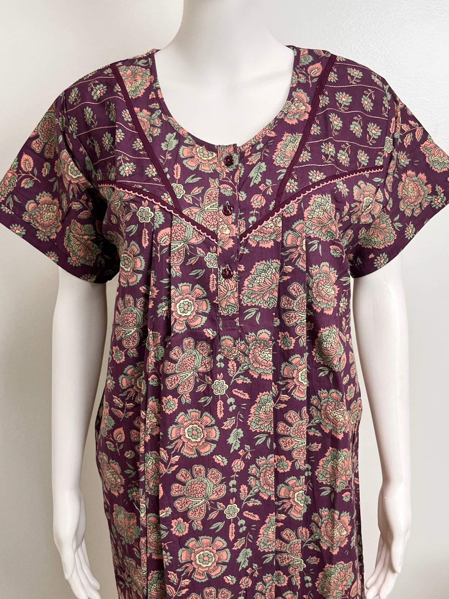 Pure Cotton Nightgown Printed Design