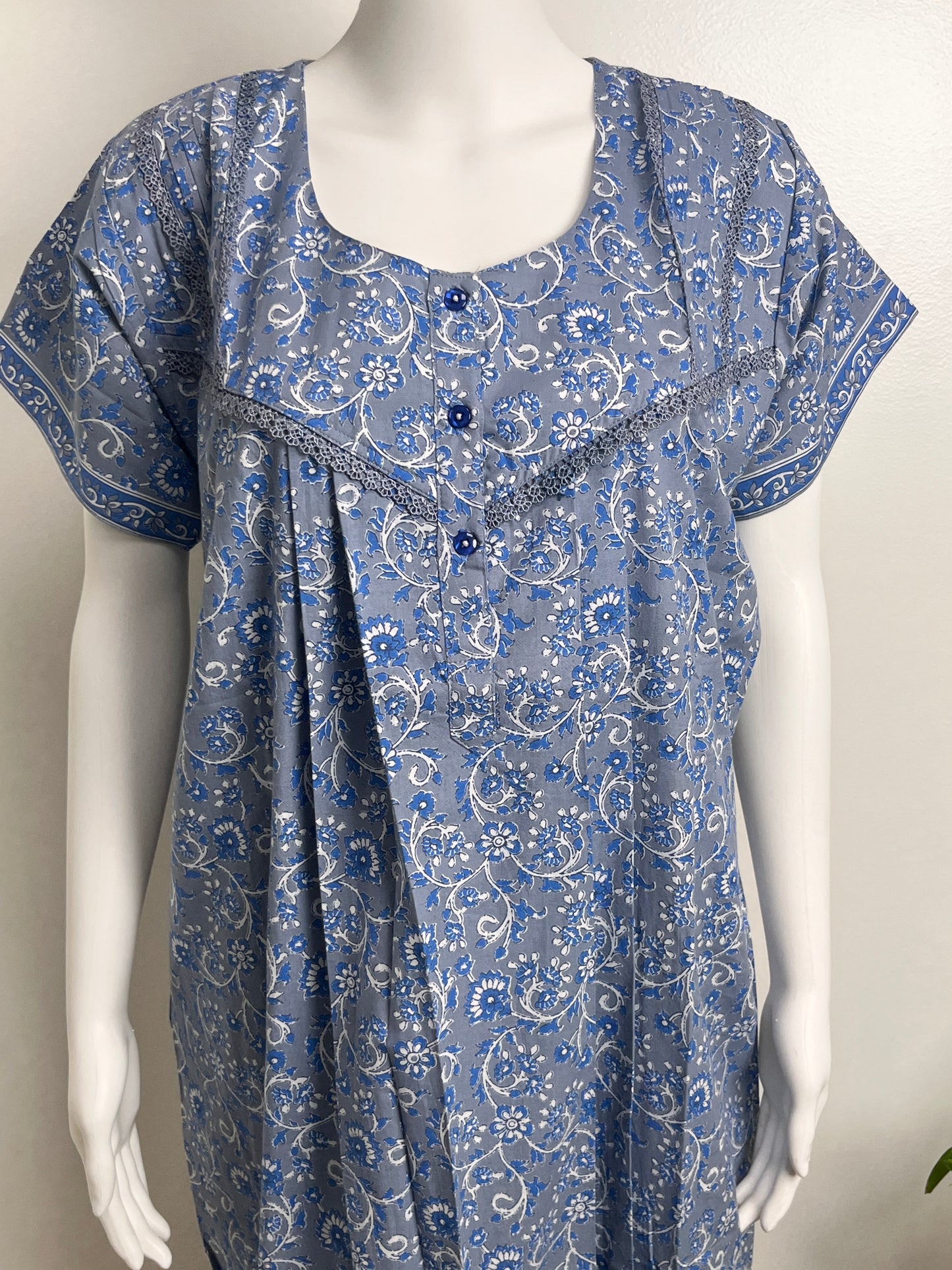 100% Cotton Nightgown Printed Design & Soft Breathable Fabric