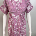 Pastel Printed Cotton Nighty in Pink, Brown and Pista
