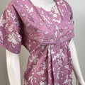 Pastel Printed Cotton Nighty in Pink, Brown and Pista