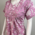 Pastel Printed Cotton Nighty in Pink, Brown and Pista