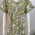 Pastel Printed Cotton Nighty in Pink, Brown and Pista