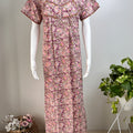 Pure Cotton Pastel Nighty in Peach, Rose Gold and Yellow