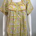 Pure Cotton Pastel Nighty in Peach, Rose Gold and Yellow