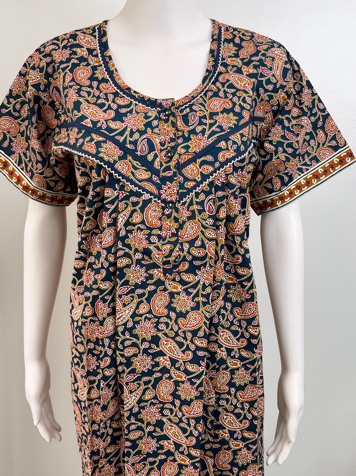 Multicolor Printed Cotton Nightgown Soft & Comfortable
