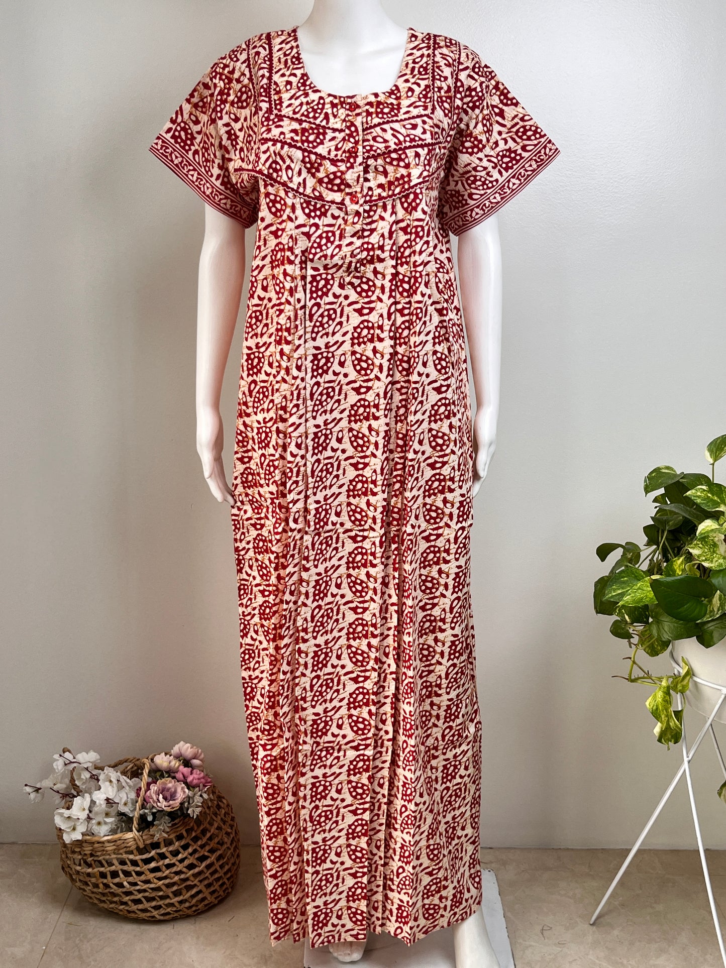 Soft Pure Cotton Printed Nightgown