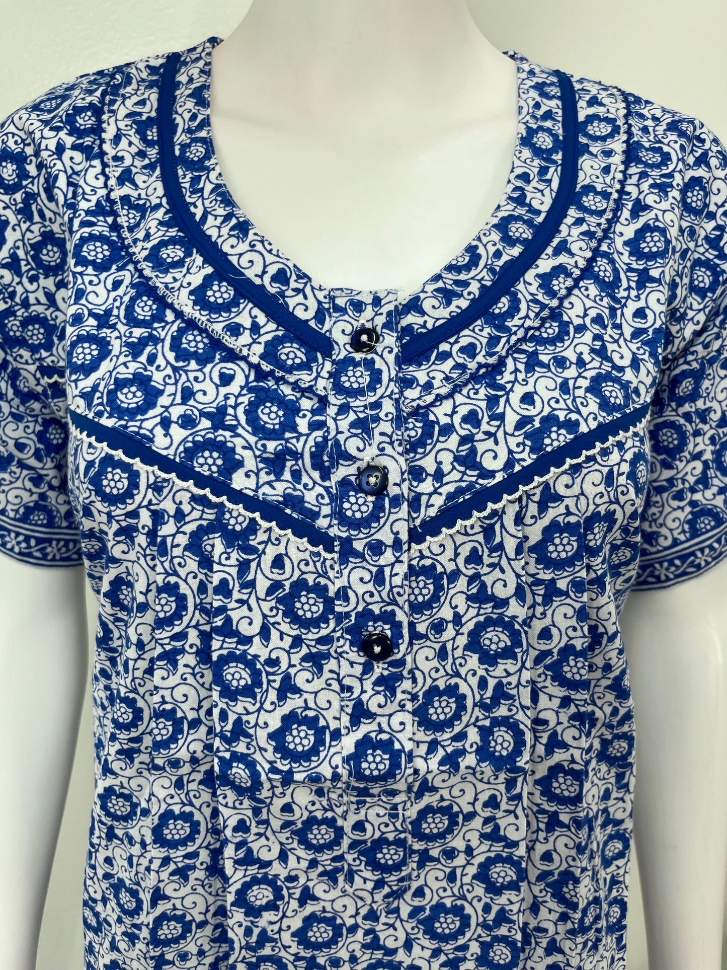 Royal Blue Pure Cotton Nighty Soft & Comfortable