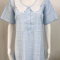 Floral Embroidered Checked Nightgown Soft & Breathable