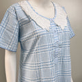 Floral Embroidered Checked Nightgown Soft & Breathable
