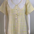 Floral Embroidered Checked Nightgown Soft & Breathable