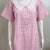 Floral Embroidered Checked Nightgown Soft & Breathable