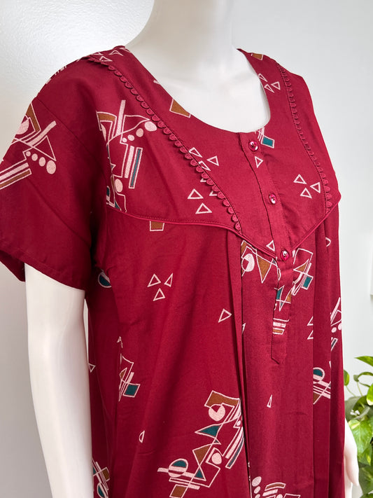 Geometric Printed Alpine Nightgown Stylish & Long-Lasting
