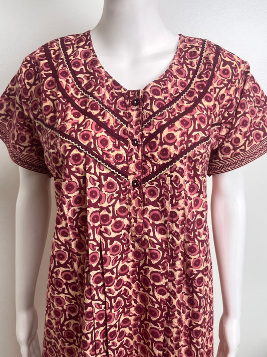 Stylish Cotton Nightgown Soft Fabric & Breathable Daily Wear