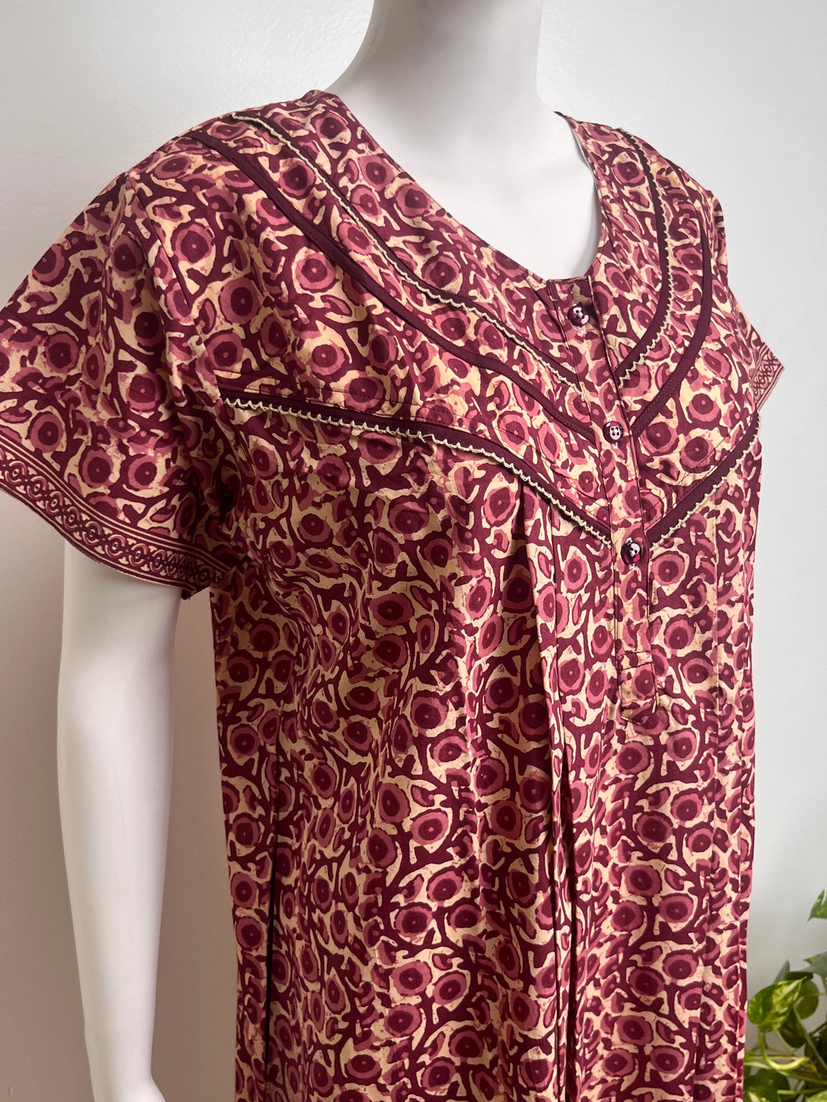 Stylish Cotton Nightgown Soft Fabric & Breathable Daily Wear