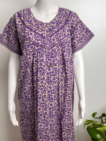 Stylish Cotton Nightgown Soft Fabric & Breathable Daily Wear